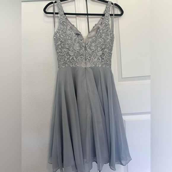 Embellished Homecoming Dress Grey/Slate - Picture 2 of 6
